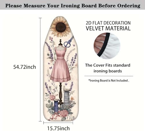 Nuxovilar Sunflower Sewing Mannequin Ironing Board Cover 15x54 Polyester - Image 4