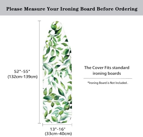Green Leaves Ironing Board Cover Standard Size 15 x 54 Stain Resistant - Image 5