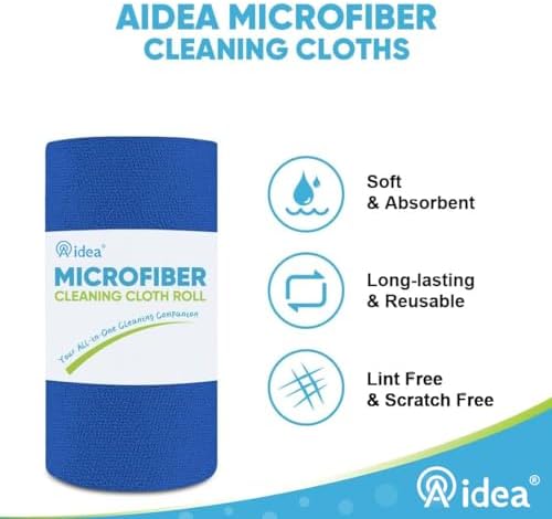 AIDEA Microfiber Cleaning Cloth 165 Sheets 3 Roll, Cleaning Rags 11×9" - Image 3