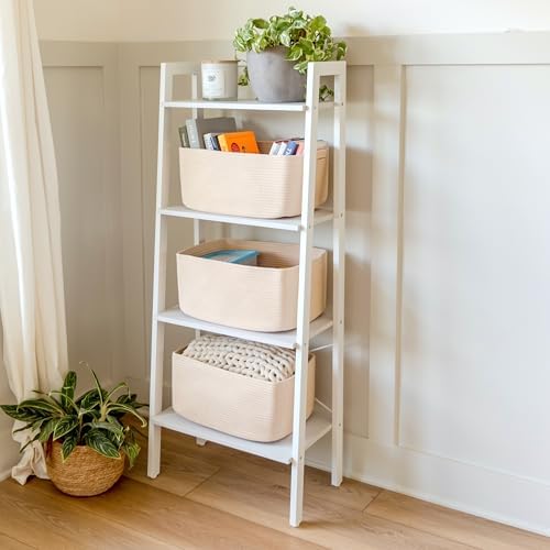 NaturalCozy Storage Baskets 16.8”x13”x7.6” Cotton Rope Woven Baskets - Image 4