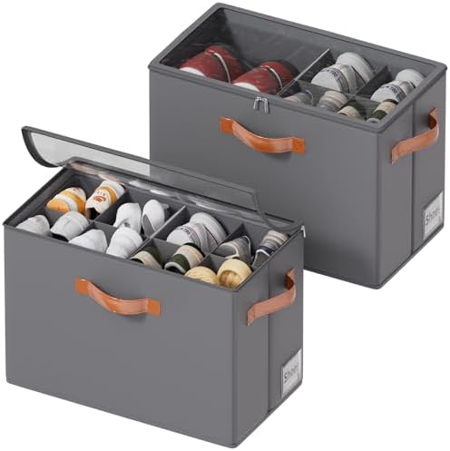 Shoe Organizer for Closet, Fits 16 Pairs, 2 Pack by ISusaid