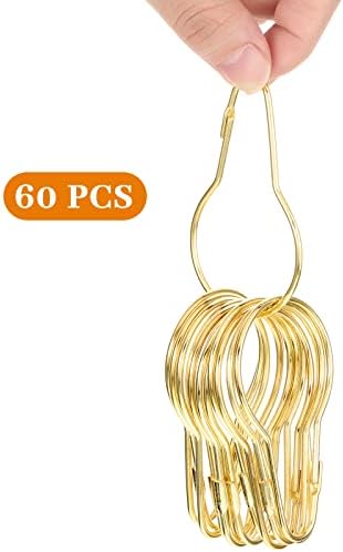 Queekay 60 Pcs Metal Shower Curtain Hooks Reusable Hanging Clips - Image 4