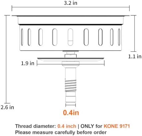 KONE Kitchen Sink Stopper Strainer Replacement - Image 2