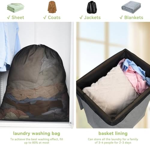 OTraki Ex-Large Mesh Laundry Bags 36x43 Inch Drawstring Laundry Bag 2 Pack - Image 5