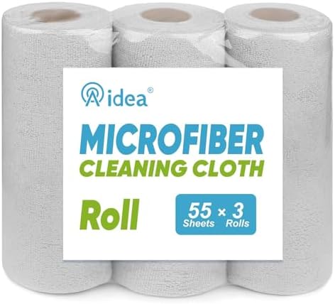 AIDEA Microfiber Cleaning Cloth 165 Sheets 3 Roll, Cleaning Rags 11×9" by AIDEAHOME