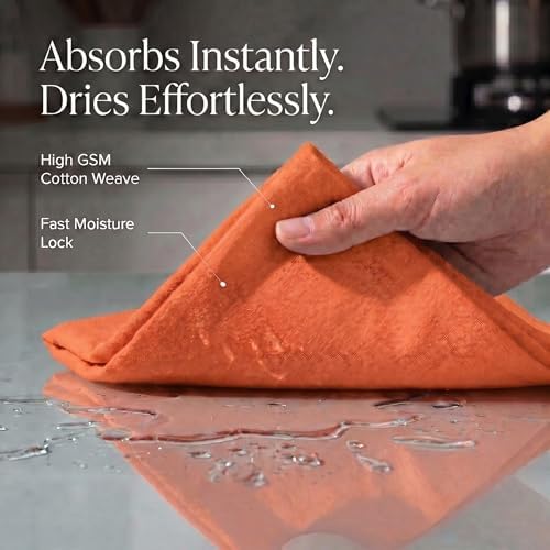 Urban Villa Kitchen Towels Cotton Dish Towels 20”x30” Orange - Image 2