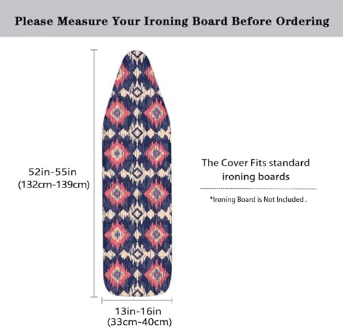 Ikat Rhombus Floral Steam Ironing Board Cover, Abstract Geometric Indonesia - Image 5