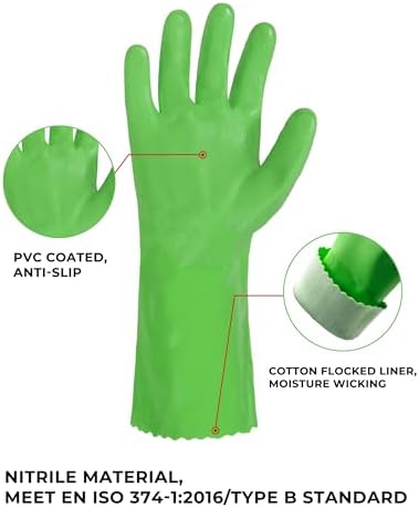 HANDLANDY Chemical Gloves, Heavy Duty Cleaning Gloves - Image 2