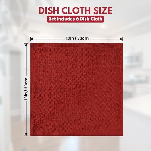 Infinitee Xclusives Premium Dish Cloth 100% Cotton 12 x 12 Inches |Pack of 4| - Image 3