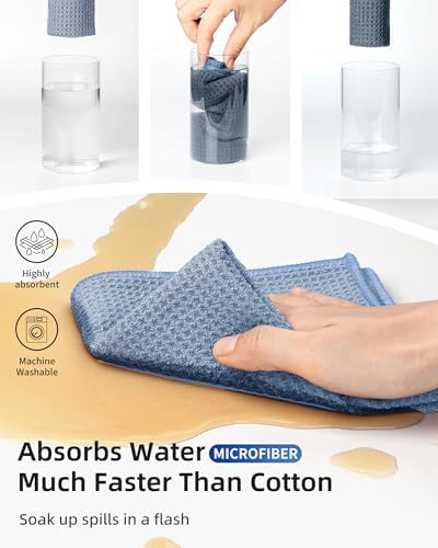 MR.SIGA Waffle Weave Cleaning Cloths, Ultra Absorbent and Lint Free, 6 Pack - Image 4