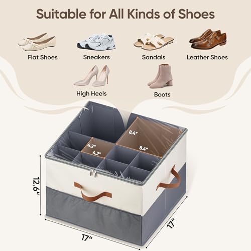 Shoe Organizer for Closet, Adjustable Storage Box Holds 32 Pairs - Image 2