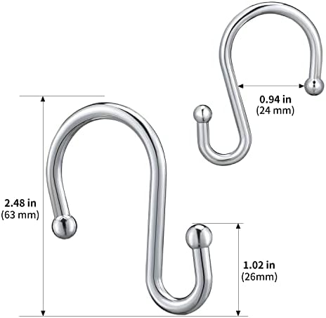 Silver Shower Curtain Hooks, Rust Proof Shower Curtain Rings - Image 7