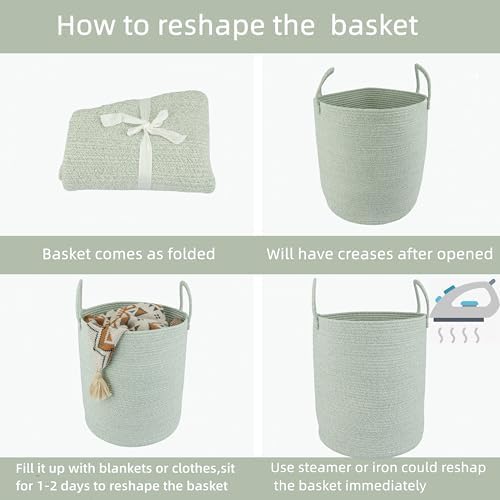 XUANGUO Cotton Rope Laundry Basket Hamper - Image 7