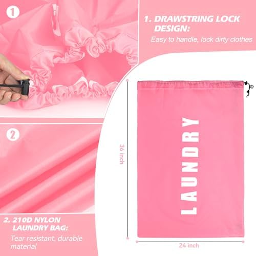 Isink Laundry Bag, 2 Pack Travel Laundry Bags - Image 3