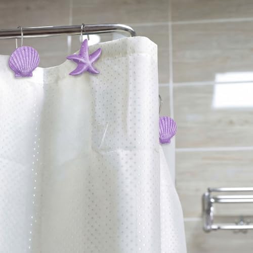 Sliner 12 Pcs Seashell Shower Curtain Hooks Decorative Shower Curtain Hooks - Image 6