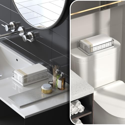 Wican Marble Guest Towel Holder Tray - Image 2