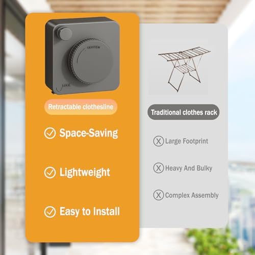 Retractable Clothes Line Outdoors Indoor, Retractable Clothesline Outdoor - Image 3