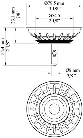 KANARY 3.5in Kitchen Sink Strainer, Stainless Steel Drain Basket - Image 5
