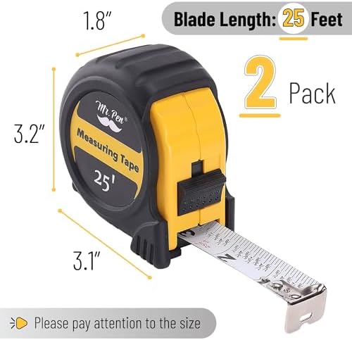 Mr. Pen- Retractable Tape Measure 25 ft, 2 Pack, Easy Read - Image 2
