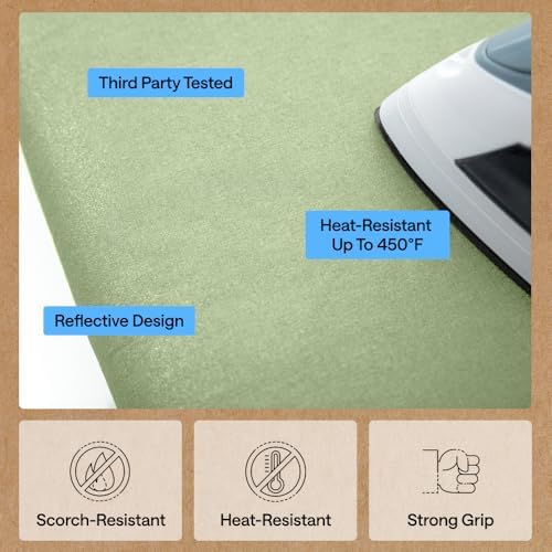 GORILLA GRIP Padded Ironing Board Cover, 15x54 Sage - Image 5