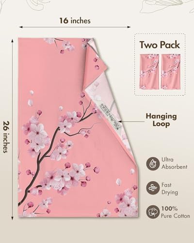 Miss Adola Flour Sack Kitchen Towels Set of 2, Peach Blossom - Image 5