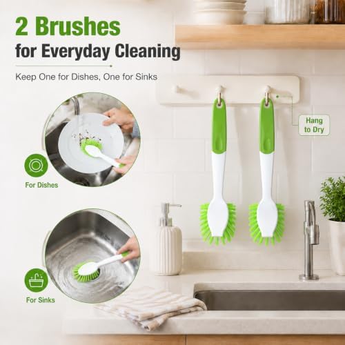 2-Pack Dish Brush with Long Handle - Image 7