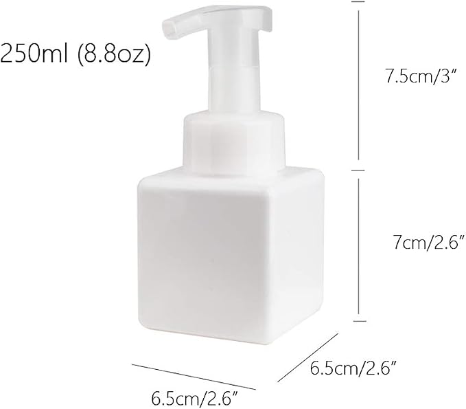 Foaming Soap Dispenser, 9oz Plastic Refillable Pump Bottle, 2 Pack, Shampoo & - Image 4
