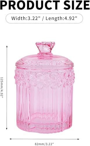 RUIAN Pink Glass Qtip Holder - Image 2