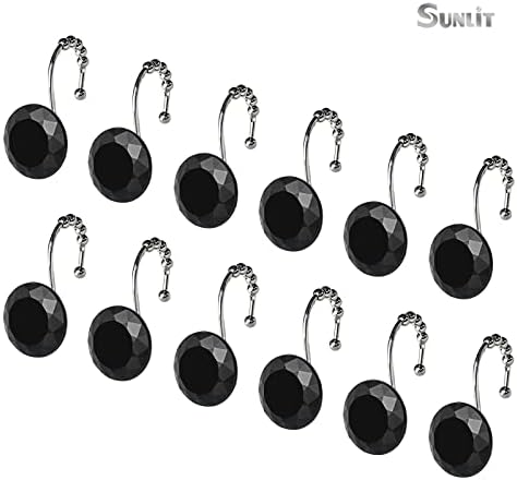 Sunlit Luxury Design Round Black Diamond Crystal Gem Bling - Image 3