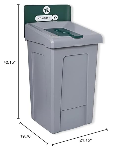 33-Gallon Mixed Recycling Station with Lid, Polypropylene, 99 Gallons, Set of 3, Reinforced Bottom, Ideal for Home, School, Hotel, Bar, Kitchen