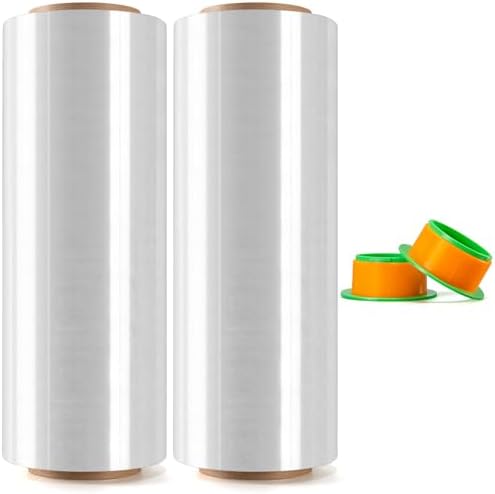 2 Rolls Clear Stretch Wrap 12" x 1000FT x 80 Gauge Heavy Duty Film by Unknown