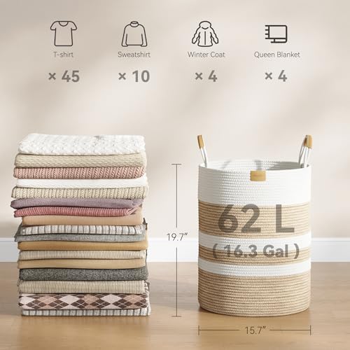 Nunsino 62L Striped Laundry Hamper - Image 4