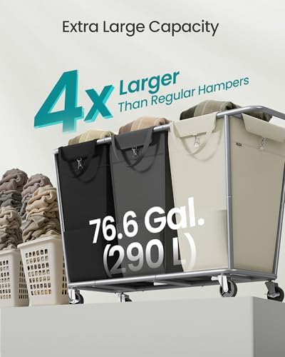 SONGMICS 3-Section Laundry Basket - Image 3