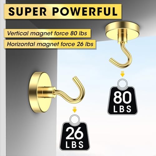 VNDUEEY Magnetic Hooks, 80 Lbs Heavy Duty Earth Magnets - Image 2