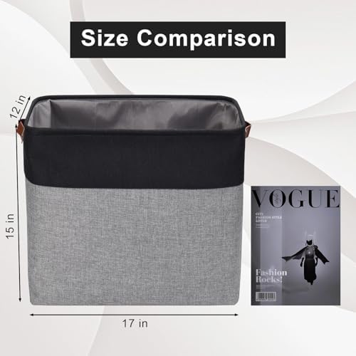 Bagnizer Large Fabric Storage Baskets | 50L Storage Bins, Decorative Linen - Image 3