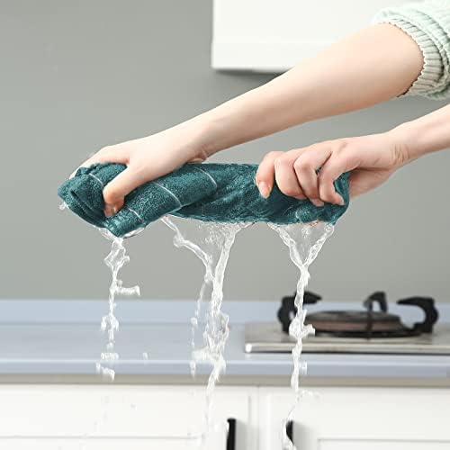Puomue Microfiber Kitchen Towels and Dishcloths Set, 26 x 18 Inch and 12 x 12 - Image 5