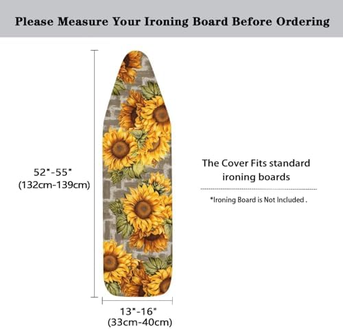 Sunflower Ironing Board Cover and Pad 15x54 Iron Board Protective Guard - Image 5