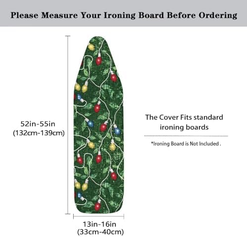 Iron Board Cover with Elastic Edge Christmas String Lights Print Resist - Image 5