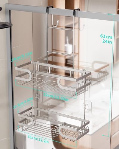 HapiRm Shower Caddy over Door- Hanging Shower Organizer - Image 6