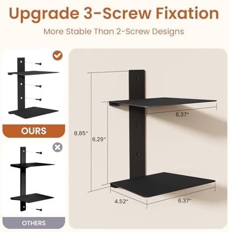 Wawocs Invisible Bookshelf for Wall, 4 Tier Floating Bookshelf Made of Heavy - Image 6