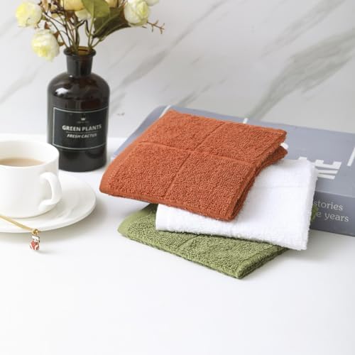 Glynniss Kitchen Dish Cloths for Washing Dishes, Rust Terry Dish Rags - Image 6