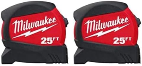 Milwaukee Tool 48-22-7125 Magnetic Tape Measure 25 ft x 1.83 Inch, 2 Pack by Unknown