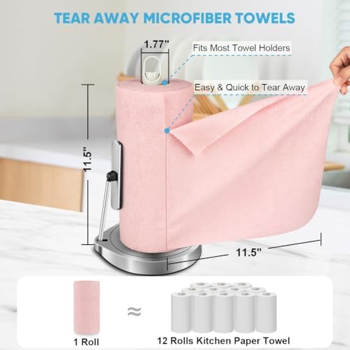 AIDEA Microfiber Cleaning Cloth Roll-50PK, Cleaning Rags 11.5"×11.5" - Image 2