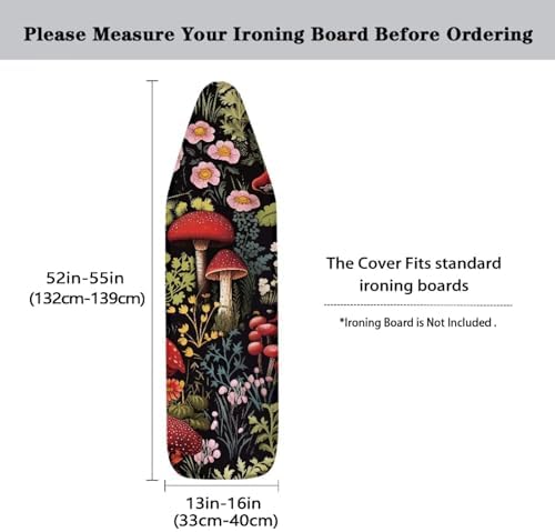 Mushroom Flower Shrub Ironing Board Cover Washable Iron Protector Cover Dust - Image 5