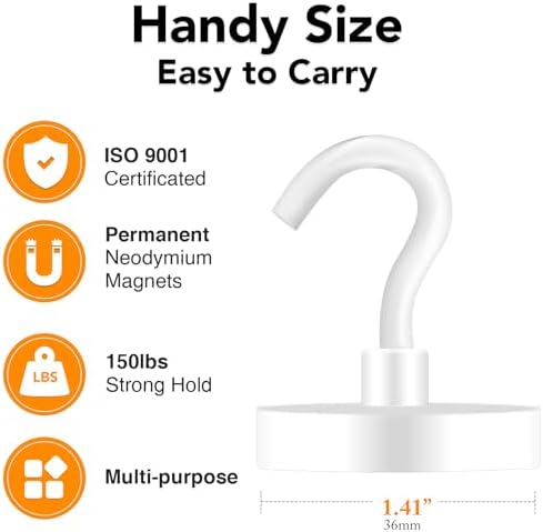 MIKEDE Magnetic Hooks Heavy Duty 170LB Super Strong Hook - Image 4