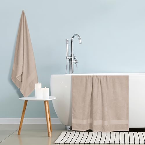 GLAMBURG Premium Cotton Oversized 2 Pack Bath Sheet 35x70-100% Pure Cotton - Image 4