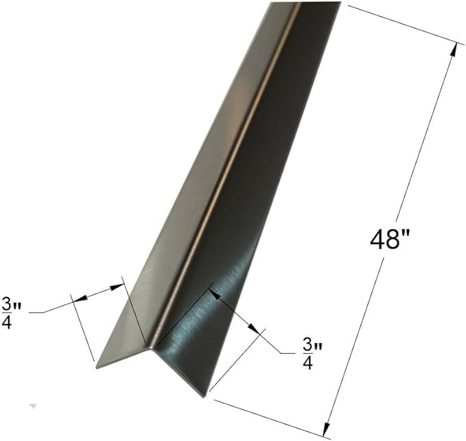 Brushed 304 Stainless Steel Corner Guards, 48" Wall Protectors, 20ga & 16ga, Available in 1/2" to 4", Multi-Pack Options (1, 2, 5, or 10) (2, 3/4 x 3/4, 20ga, No Hug Edges)