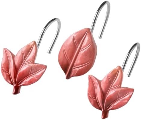 Terracotta Plant Leaf Shower Curtain Hooks, Eucalyptus Bathroom Decor by Gibelle