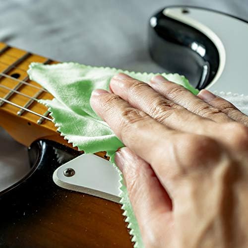 AAwipes Guitar Cloths Microfiber Green 6pcs 12"x12" Plush Polishing Cloths - Image 2