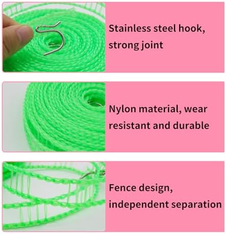 Windproof Travel Clothesline 2pcs, 16m Plastic Portable Washing Line Travel - Image 2